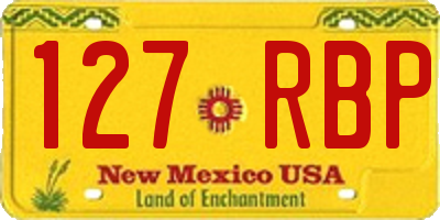 NM license plate 127RBP