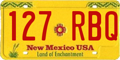 NM license plate 127RBQ