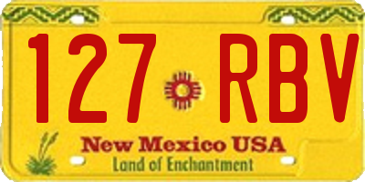 NM license plate 127RBV