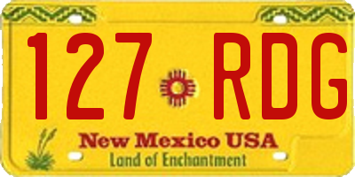NM license plate 127RDG