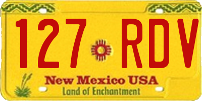 NM license plate 127RDV