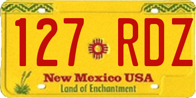 NM license plate 127RDZ