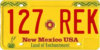 NM license plate 127REK