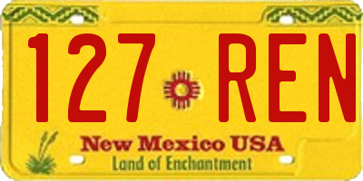 NM license plate 127REN