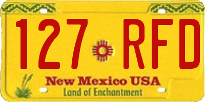 NM license plate 127RFD
