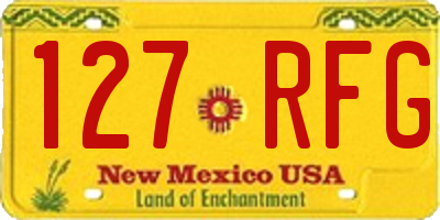 NM license plate 127RFG