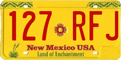 NM license plate 127RFJ