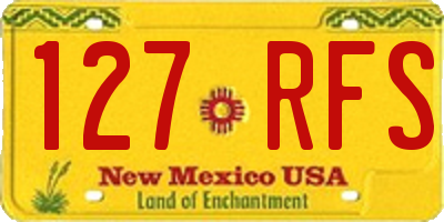 NM license plate 127RFS