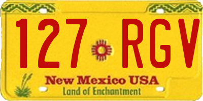 NM license plate 127RGV