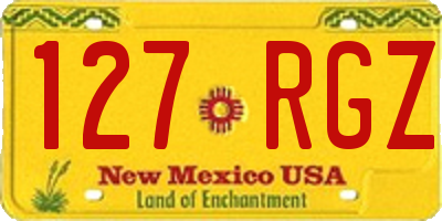 NM license plate 127RGZ