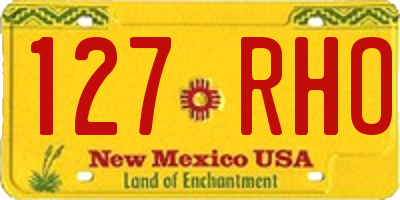 NM license plate 127RHO