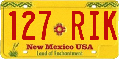 NM license plate 127RIK