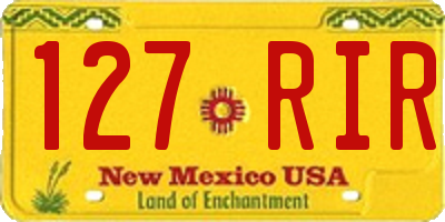 NM license plate 127RIR