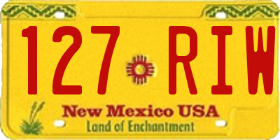 NM license plate 127RIW