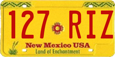 NM license plate 127RIZ