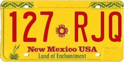 NM license plate 127RJQ