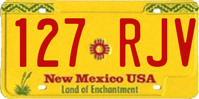 NM license plate 127RJV