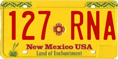 NM license plate 127RNA