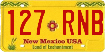 NM license plate 127RNB