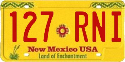 NM license plate 127RNI