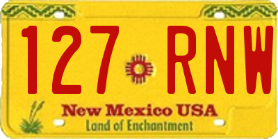 NM license plate 127RNW