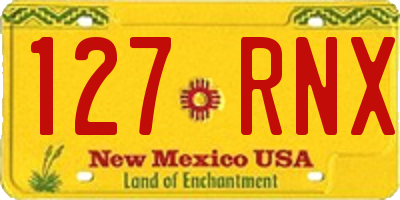 NM license plate 127RNX