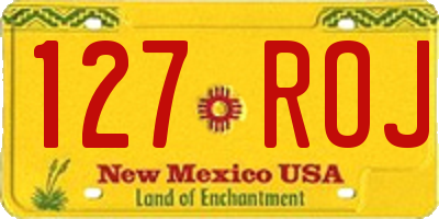 NM license plate 127ROJ