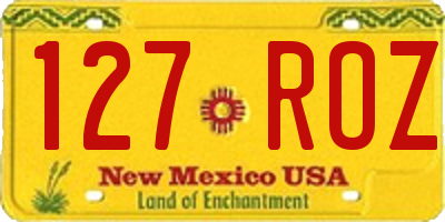 NM license plate 127ROZ