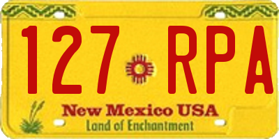 NM license plate 127RPA