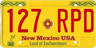 NM license plate 127RPD
