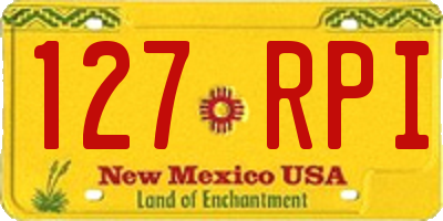 NM license plate 127RPI