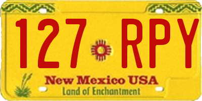 NM license plate 127RPY