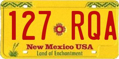 NM license plate 127RQA