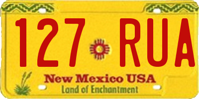 NM license plate 127RUA