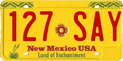 NM license plate 127SAY