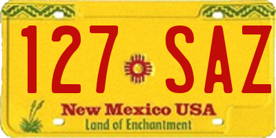 NM license plate 127SAZ