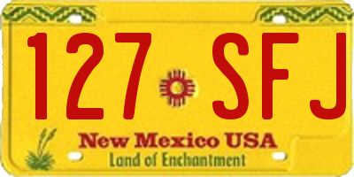 NM license plate 127SFJ