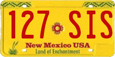 NM license plate 127SIS