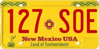 NM license plate 127SOE