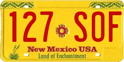 NM license plate 127SOF