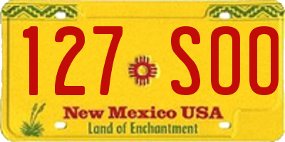 NM license plate 127SOO
