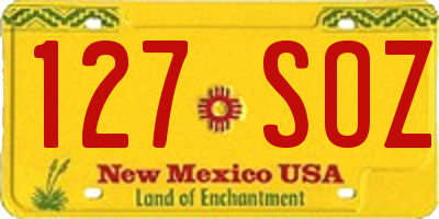 NM license plate 127SOZ
