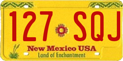 NM license plate 127SQJ