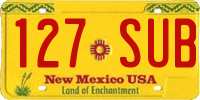 NM license plate 127SUB