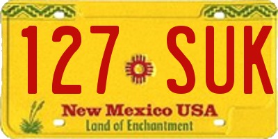 NM license plate 127SUK