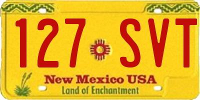 NM license plate 127SVT