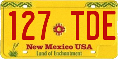 NM license plate 127TDE