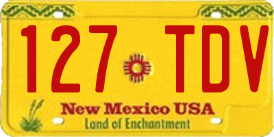 NM license plate 127TDV
