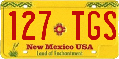 NM license plate 127TGS