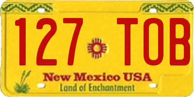 NM license plate 127TOB